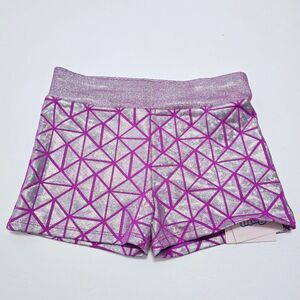 NWT More Than Magic -XS (4/5) M 7/ 8 Girls' Dazzle Printed Bike Shorts Purple